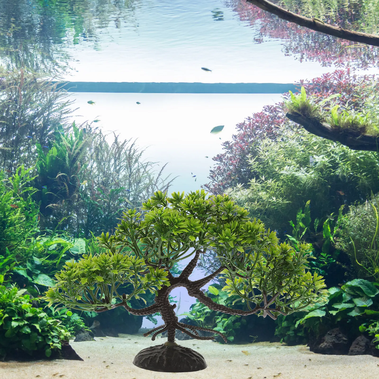 

2pcs Simulation Aquarium Pine Tree Artificial Plant Fish Tank Decor Premium Plastic Fake Plants Realistic Aquarium Bonsai