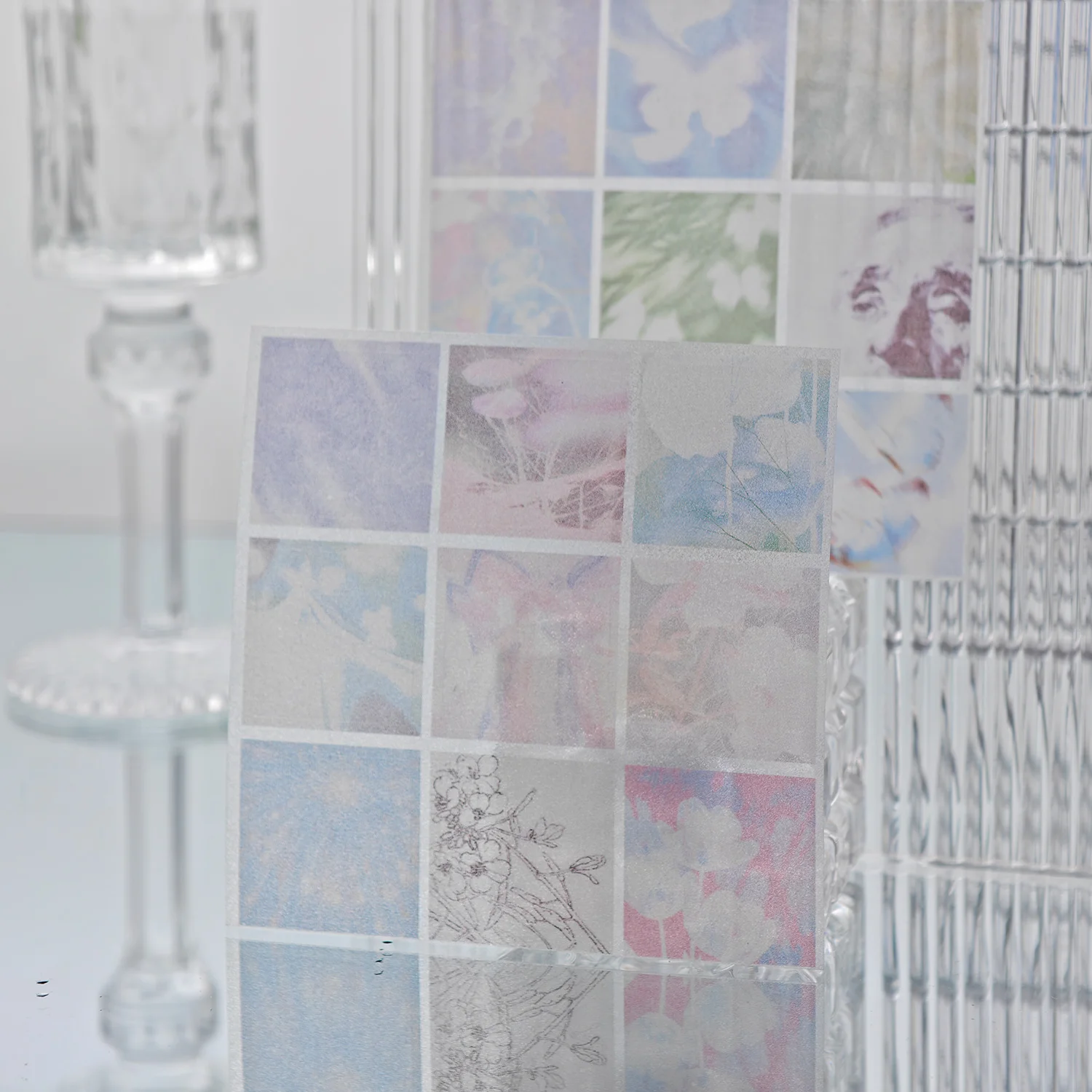 غرامة بريق فيلم الرمال ملصقات مسطحة غالاكسي Egret سلسلة الكورية Ins نمط كتيب المواد الكولاج DIY ملصقات الزخرفية