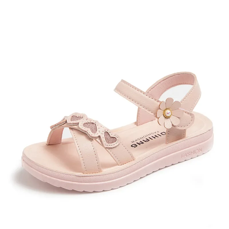 

Summer Flower Sandals Girls Sandals Children Shoes Fashion Little Girls Soft Sole Baby Girl Robe and Slippers Popular Size 26-37
