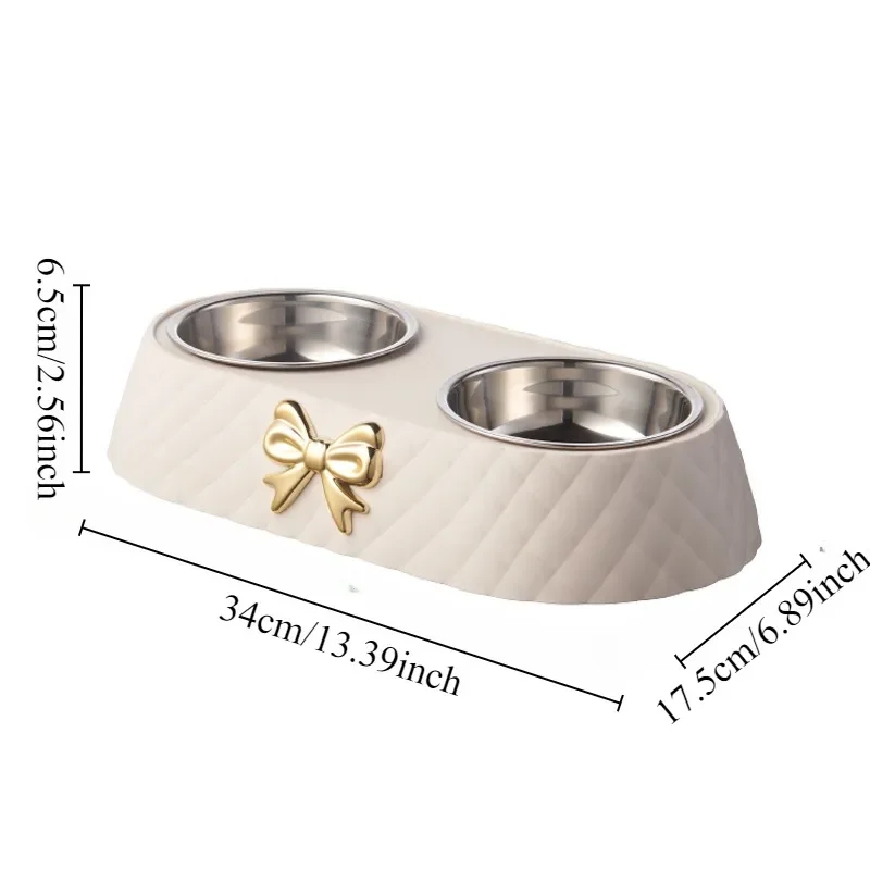 1-teiliges Bowtie-Hundefutterschüssel- und Katzen-Doppelschüssel-Set, Trinkzubehör für Haustiere – Detail 2