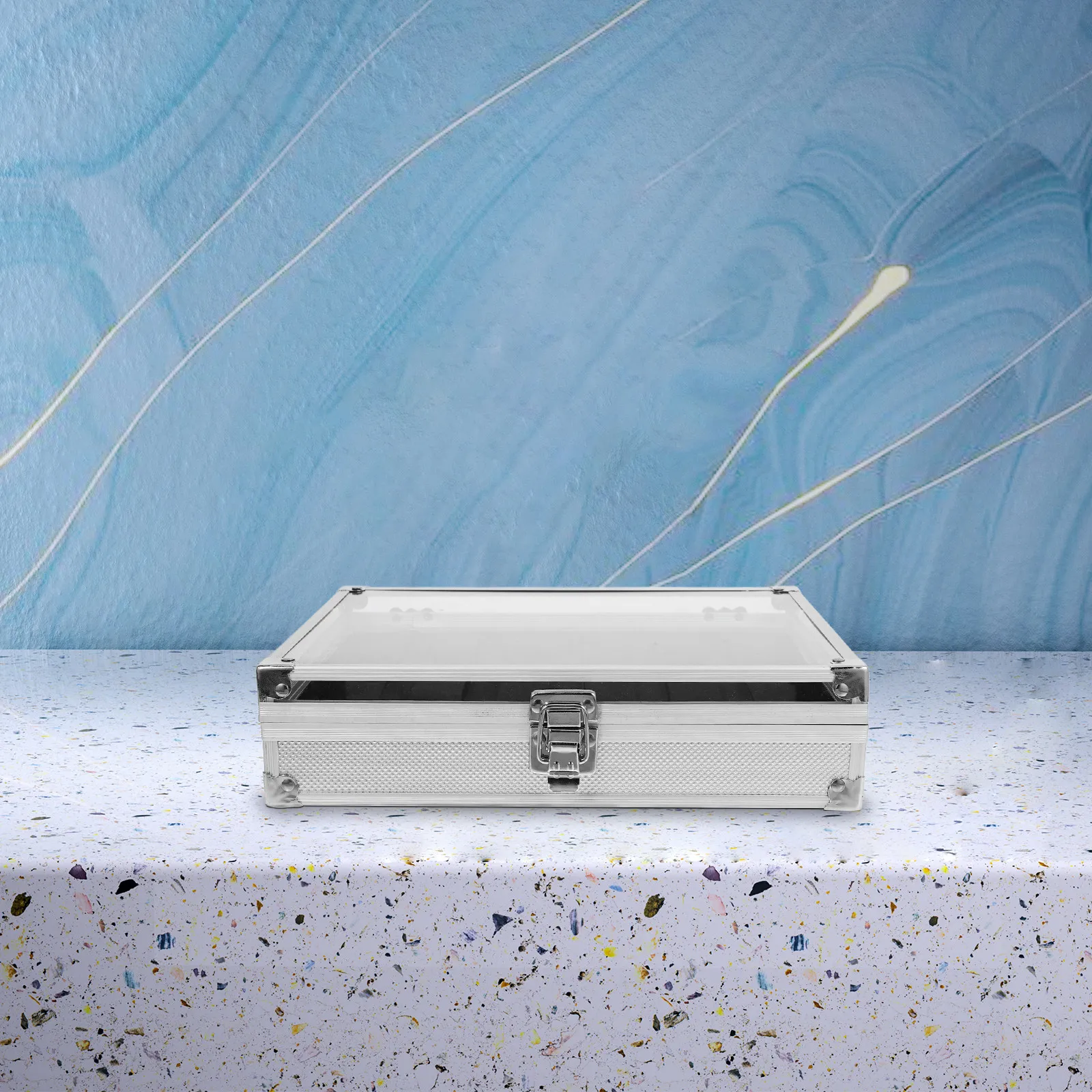 Aluminum Alloy Watch Storage Box 12 Compartment Display Case Transparent Cover Dustproof for Jewelry Watches Watches