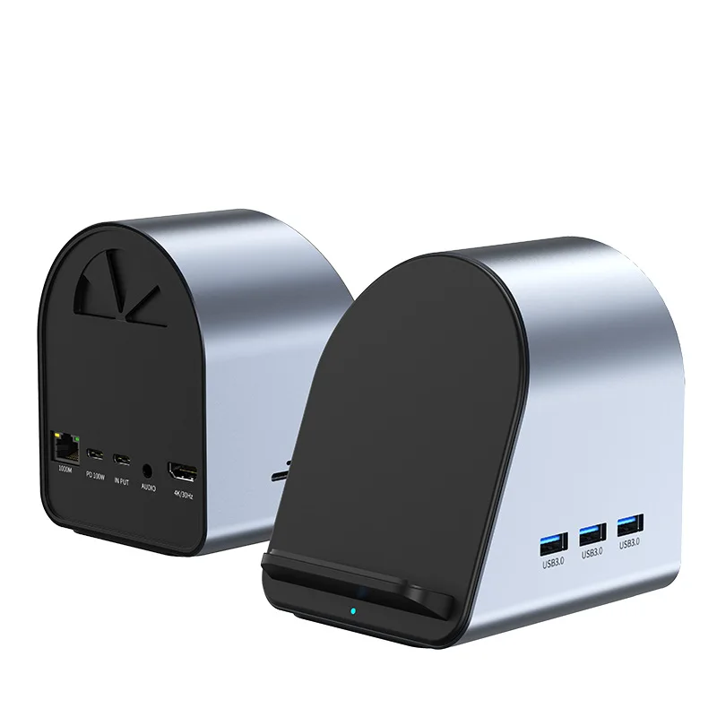 

10 in one USB-C docking station Typechub suitable for Ap-ple Mac converter wireless charging docking station