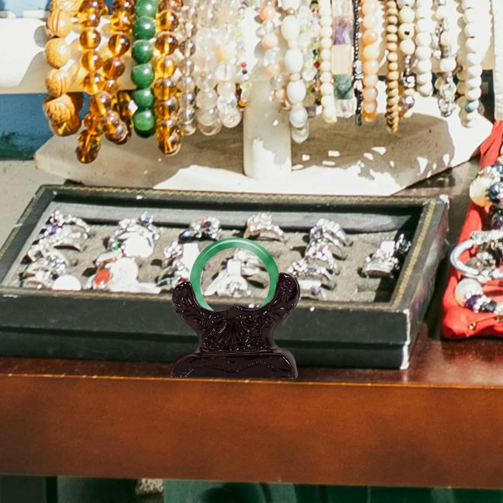 

Bracelet Display Stand 3-Tier Resin Jewelry Holder for Bracelets Bangle Storage Organizer Stand Decorative Showcase for Retail