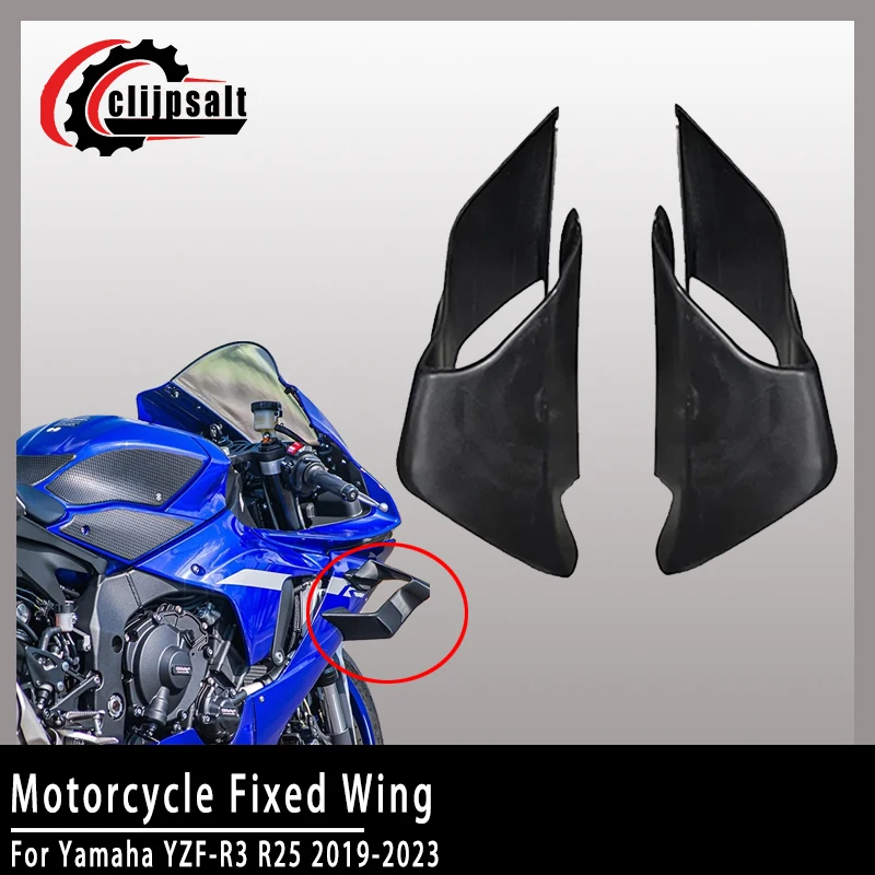 Per Yamaha YZF-R3 R25 2019 2020 2021 2022 2023 Moto Ala Fissa Moto Modificato Aerodinamico Lato Vento Ala Spoiler