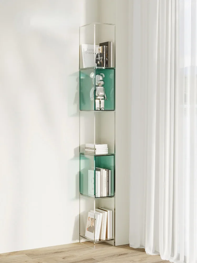 Bookshelf multi-layer shelf storage modern simple household acrylic living room narrow slot floor against the wall bookcase