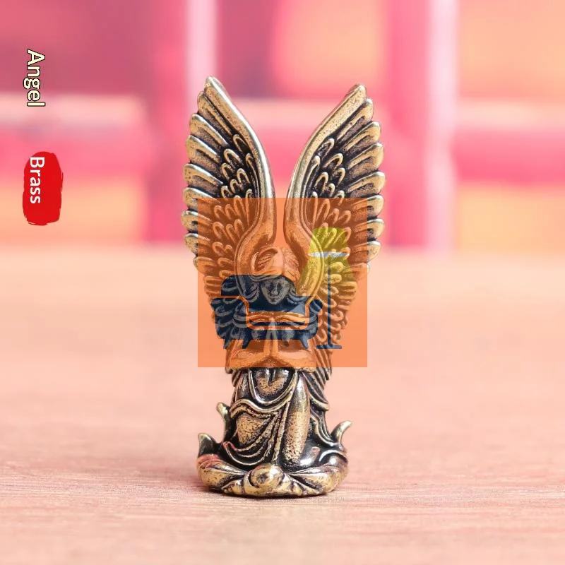 1Pcs Home Decor Ornament Brass Goddess Guardian Angel Small Statue Characters Miniatures Figurines Desk Decoration Crafts