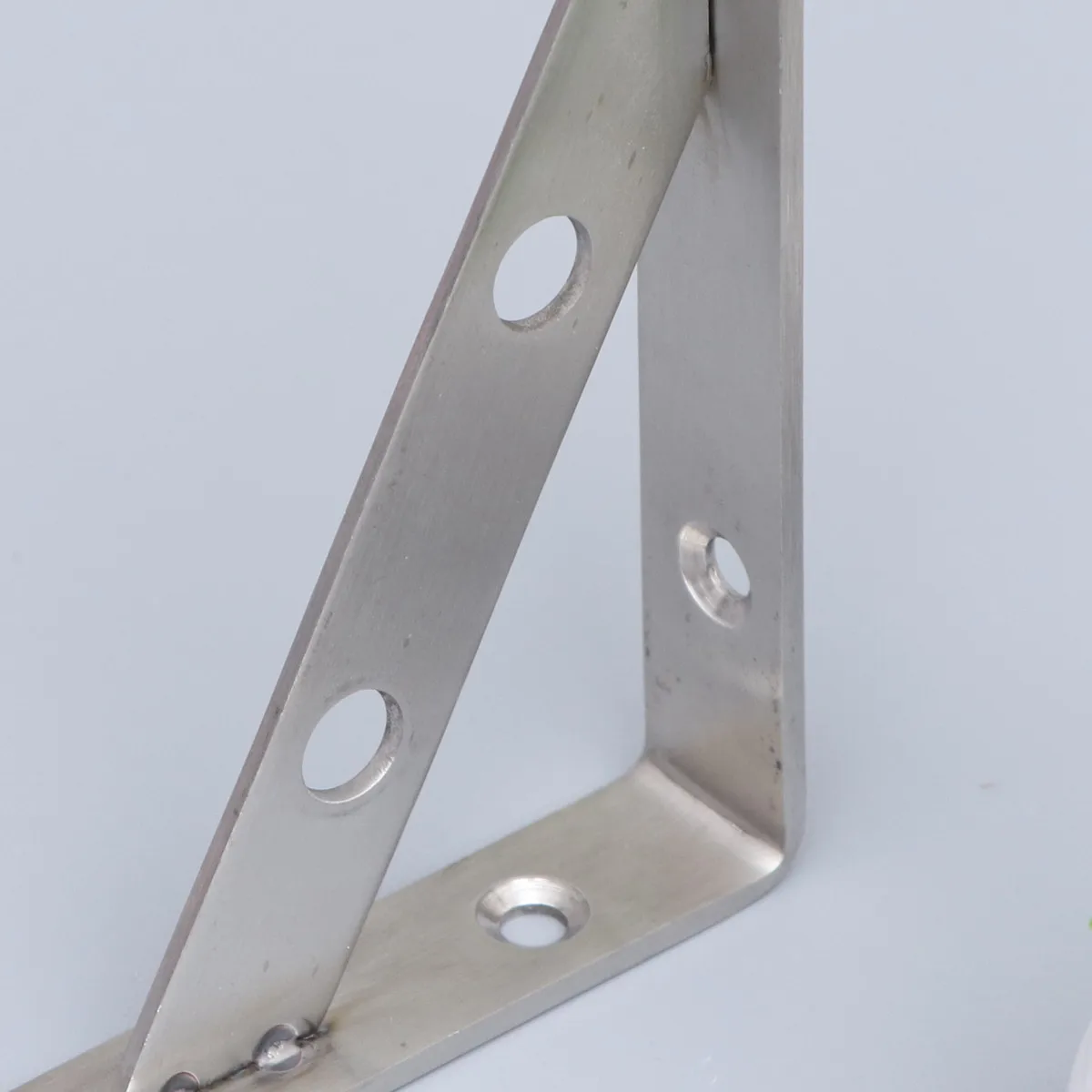 2Pcs High Strength Stainless Steel Triangular Corner Brace Shelf Bracket Heavy Duty Angle Bracket for Wall Mounted Bookshelf