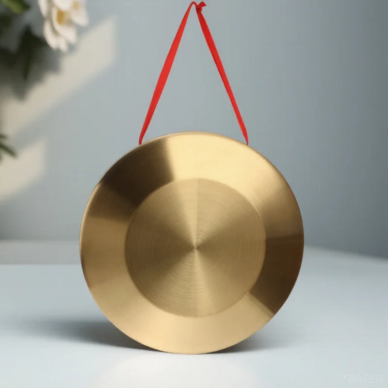 

Durable Chinese Gong Hand Gong Golden Traditional Percussion Instrument Clear Loud Sound Portable School Supplies for