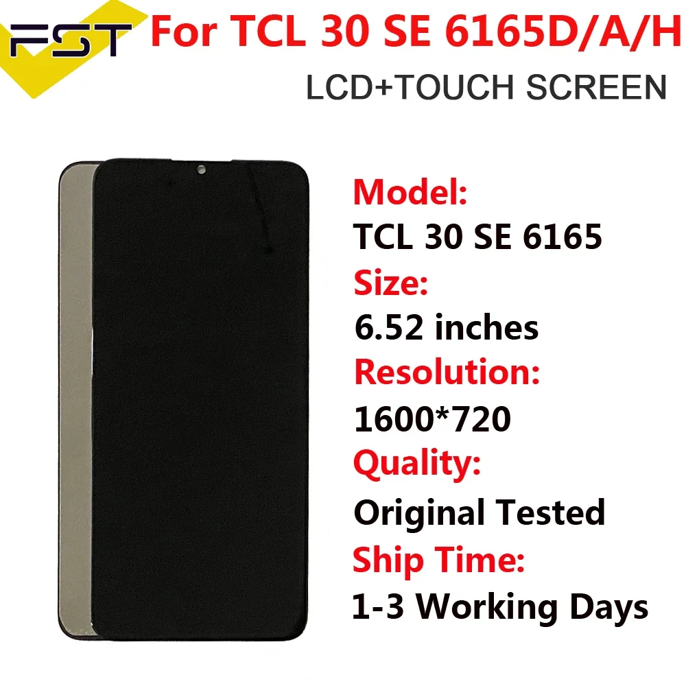 Original For TCL 30 SE 30SE LCD 6165H 6165A 6165A1 Display Touch Screen Digitizer For TCL 30E 6127A 6127I 305 306 6102H 6102D