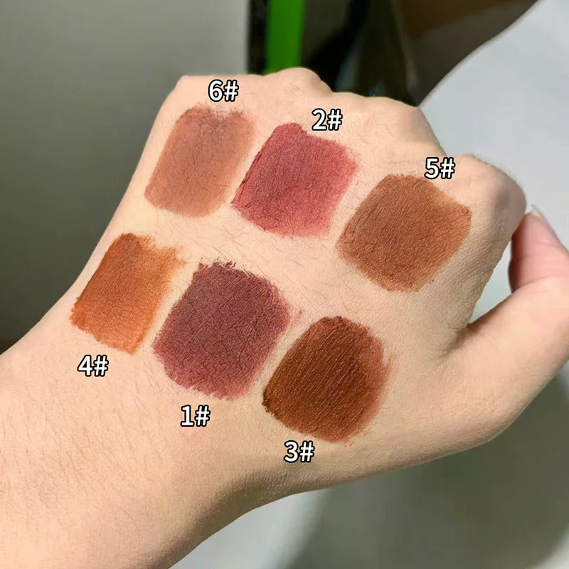 ลิปสติกเนื้อมูสสีแดงน้ำตาลโทนเรโทร ลิปแมทเนื้อกำมะหยี่ ลิปกลอสไม่ติดแก้ว ลิปทินท์ เครื่องสำอาง