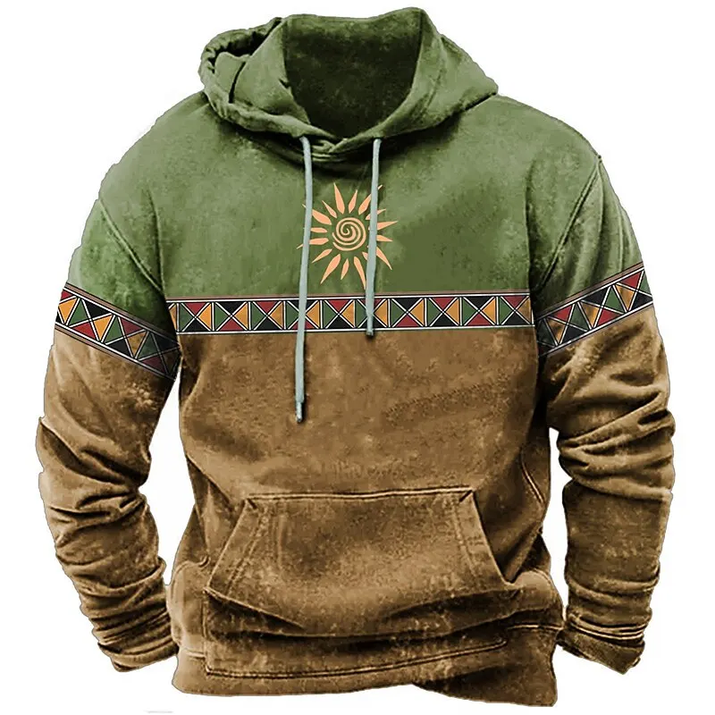 Men\'s Pullover Hoodie Sweatshirt Vintage Long Sleeve Prints Casuals Spring & Fall For Men/Women Outerwear Streetwear