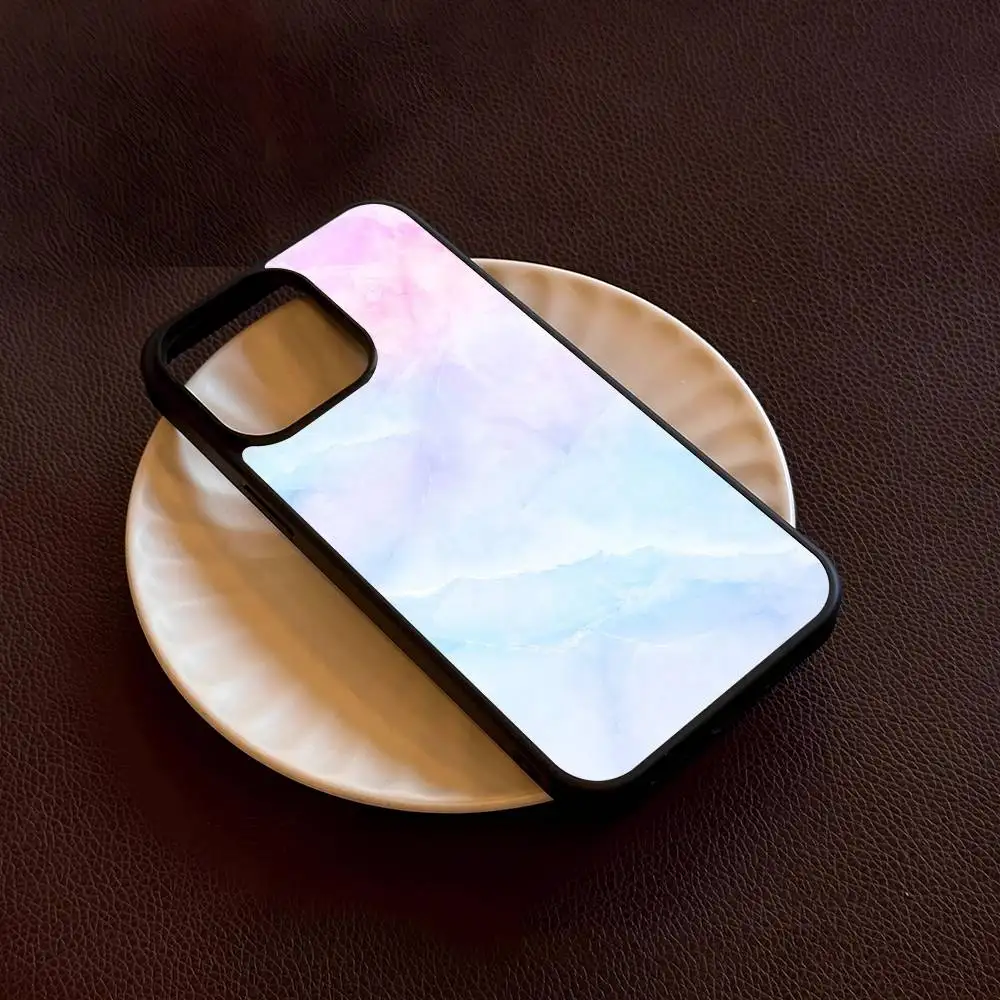 1pc Pastel Marble Phone Case Magsafe For IPhone 17 16 15 14 13 12 Pro Max Plus Air Hard Shell Full Cover Silicone Anti-fall