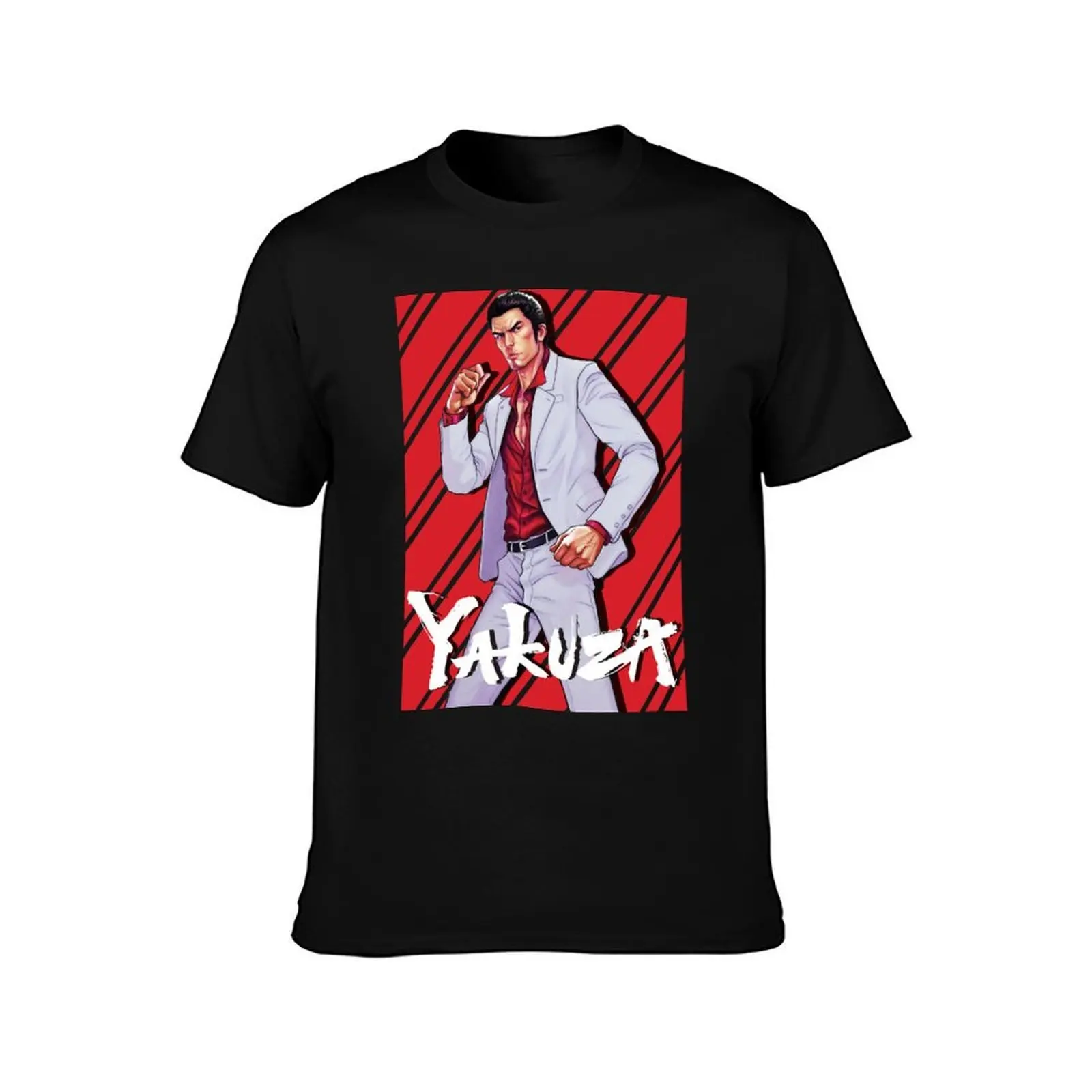 kiryu kazuma T-Shirt, Summer Casual Cotton Tee, Oversized Streetwear Tops, Vintage Graphic Print, Loose Fit Short Sleeve