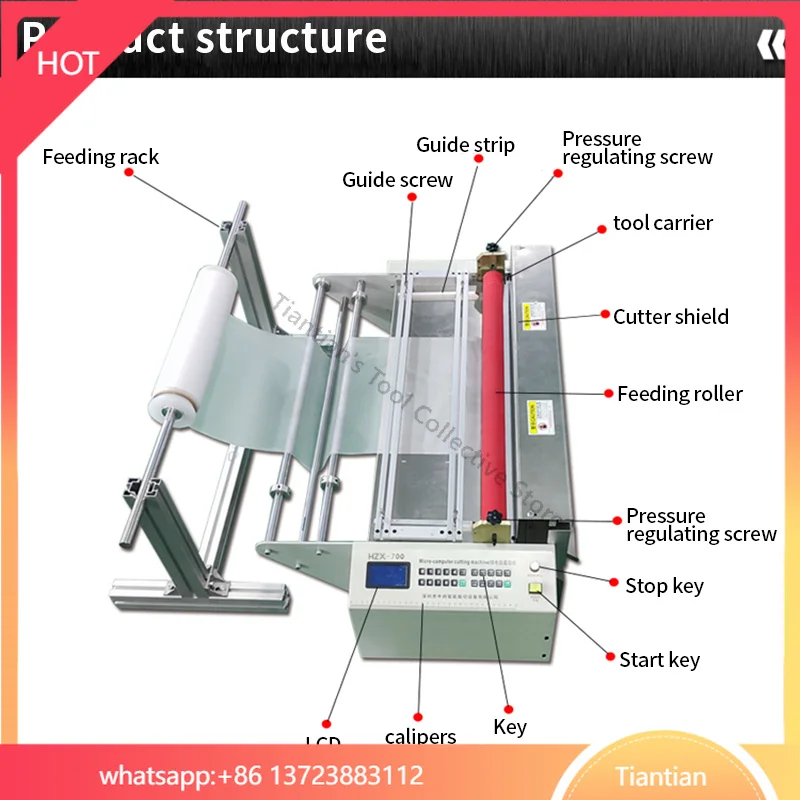 

Automatic Tape 100mm-600mm for Fabric Bubble Film Copper Foil Kraft Paper PVC Film Precision Cutting