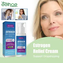 EELHOE Estrogen Relief Cream for Women Reduce Fatigue Relieve Anxiety Stress Emotional Menopausal Progesterone Body Health Care