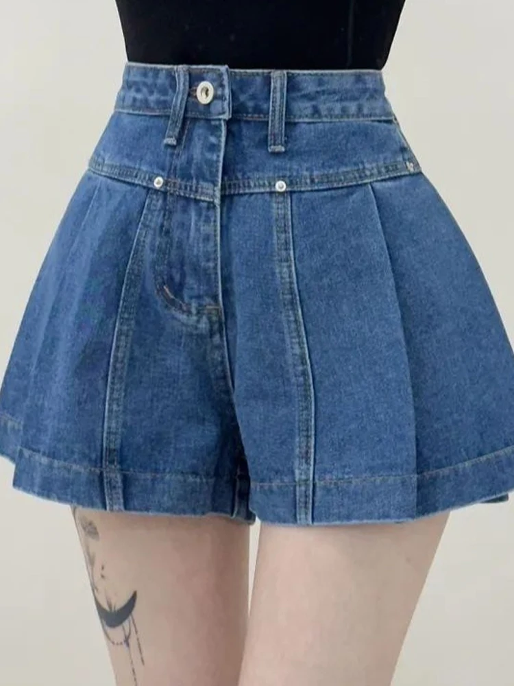 

Korean Sle High Waist Wide Leg ort Jeans Women's Summer New Small Size Slimming Versatile Pleated Pants Floral
