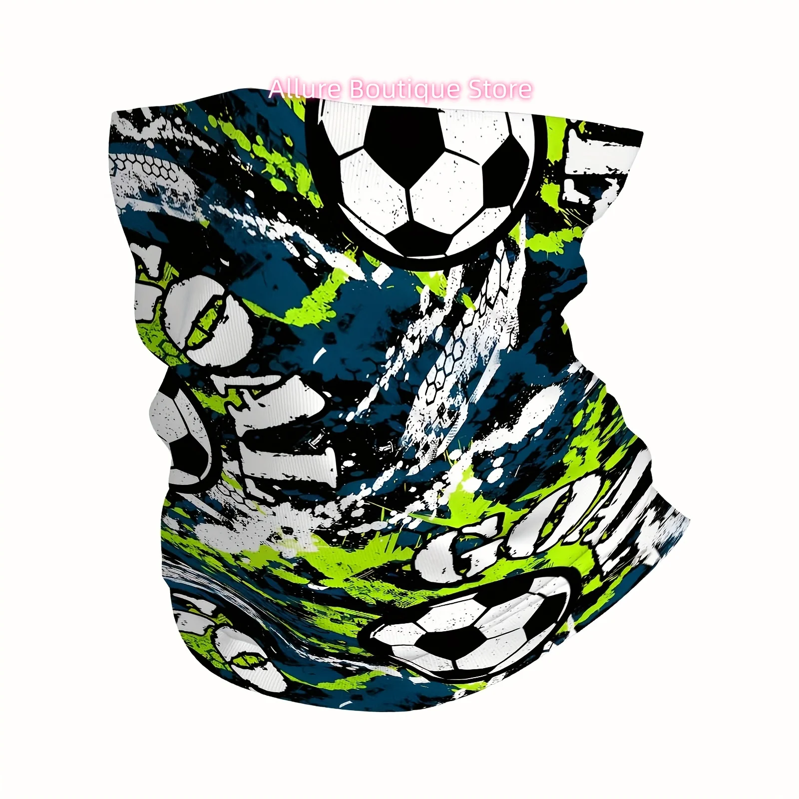 Football, Typographic, Energetic Print Scarf, Multi-Functional Mask And Neck Mask, Suitable for Outdoor And Unisex Headscarves,