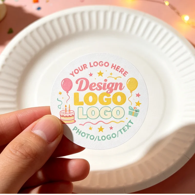 Custom Photo Logo Stickers Service, Upload Your Picture, Adhesive Labels for Handmade Gifts, Wrapping & Festival Party Decor