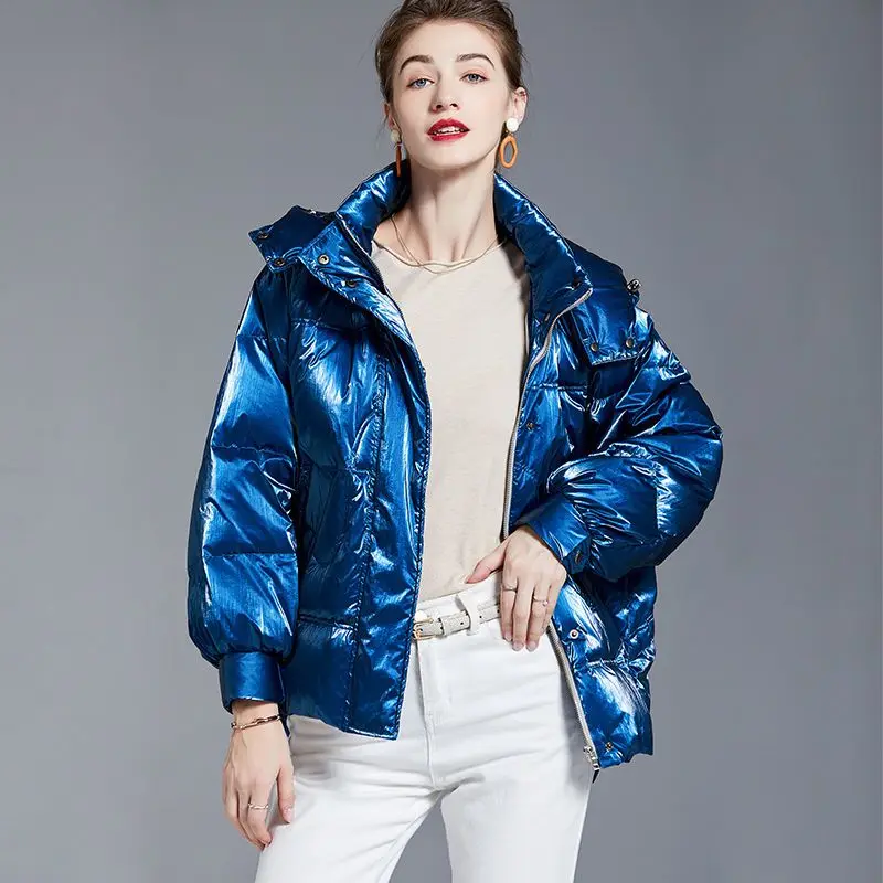 Autumn/Winter European Women's Down Jacket Warm Commuter Hooded Goose Jacket