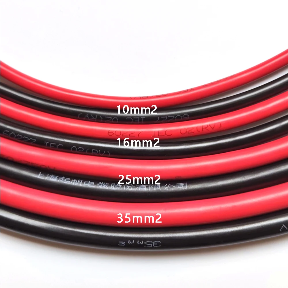 RV Electric Wire 10mm2 16 25 35mm²  PVC Copper Cable Red Black Electrical Wires 220V Single Core Multi Stranded Soft Wire