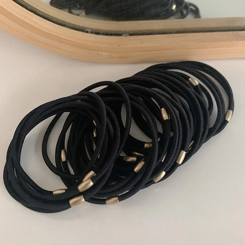 10PCS Durable Hair Band Temperament Women's Hair Rope Simple High Elastic Black Thin Hair Circle Head Rope Hair Accessories