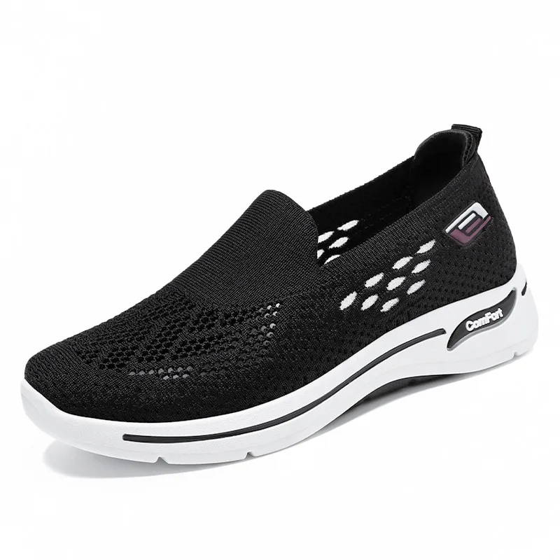 Mom's Shoes 2024 Spring New Mesh Middle and Old Age Walking  Breathable Casual Single Shoes Lightweight and Comfortable Driving