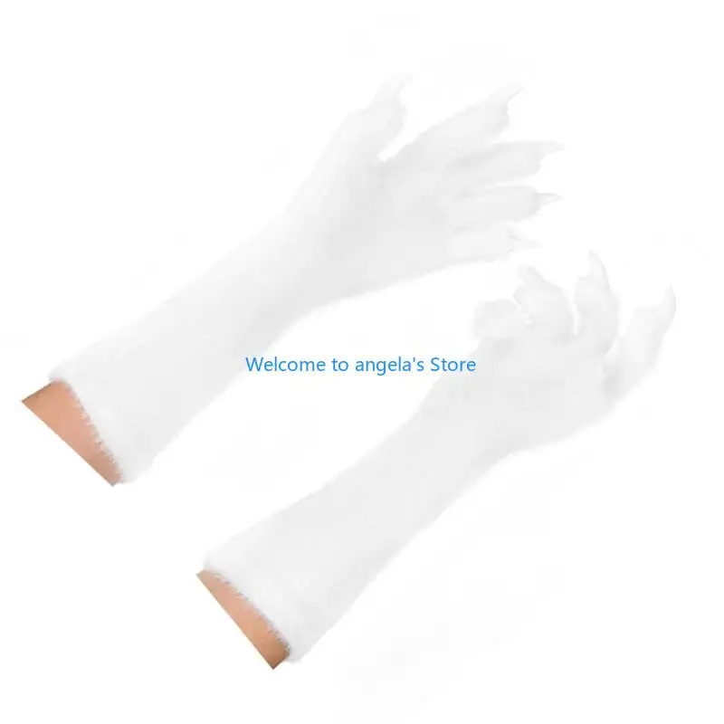 X4YC Realistic Animal Claw Gloves For Halloween Costume With Long Nails Premium Nylon Glove Practical Flexible Design