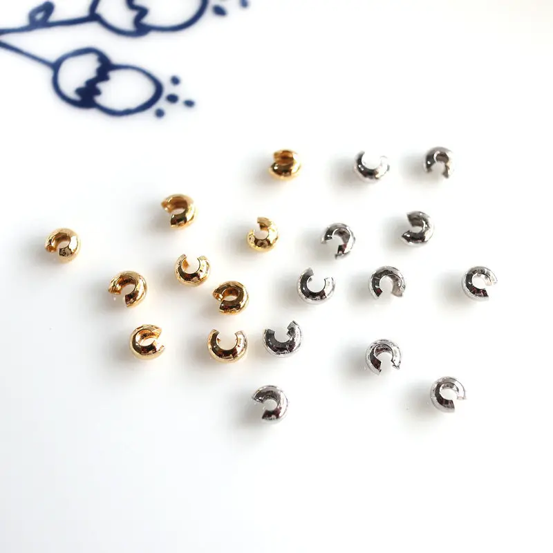 10/20/50pcs Gold Plated Platinum Plated Crimp Beads End Beads Covers For Jewelry Making