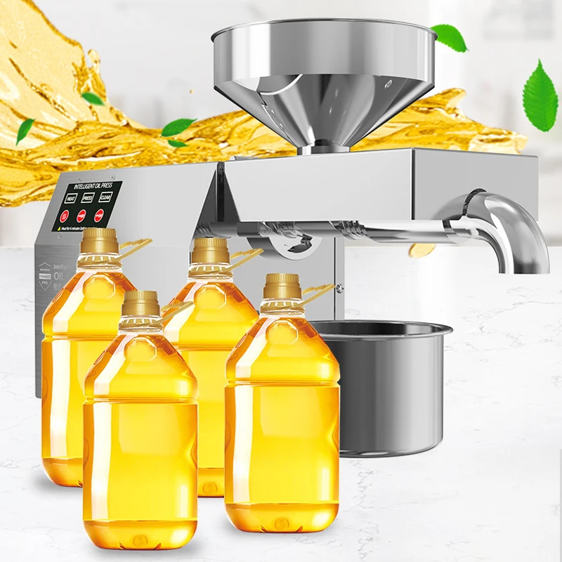 Oil Extracting Machine Peanut Seeds Heat Sunflower Cold Press Home Mini Sesame Extractor