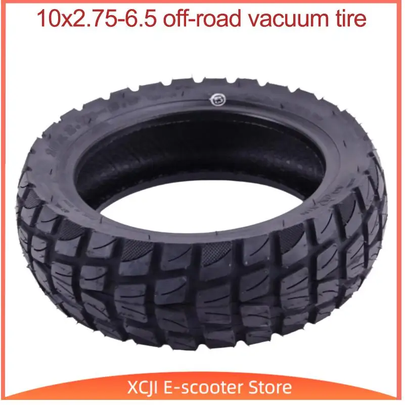 10x2.75-6.5 Off-Road Vacuum Tire, Deep Groove Tread Anti-Slip, Universal Fit for 6.5 Inch Scooter Hub