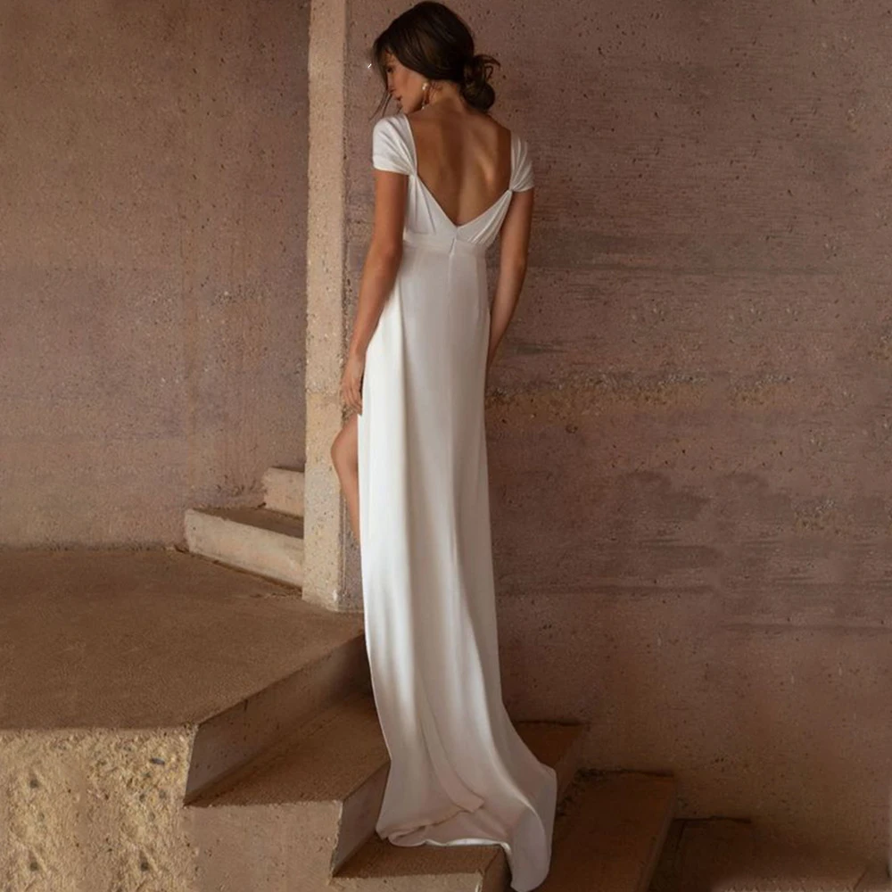 Backless Trailing Wedding Dresses for Bridesmaid Party Holiday Prom Party Me Evening Gowns 775