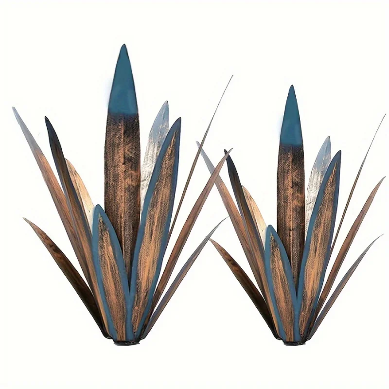 2Pieces Agave Country SculptureDIYMetal Agave Plant Garden Decoration Outdoor Decoration  Lawn Decoration