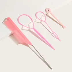 4pcs/set Hairstyle Braiding Tools Pull-through Hair Needle Hair Disk Hair Comb Hair Styling Tools Braid Hair Accessories