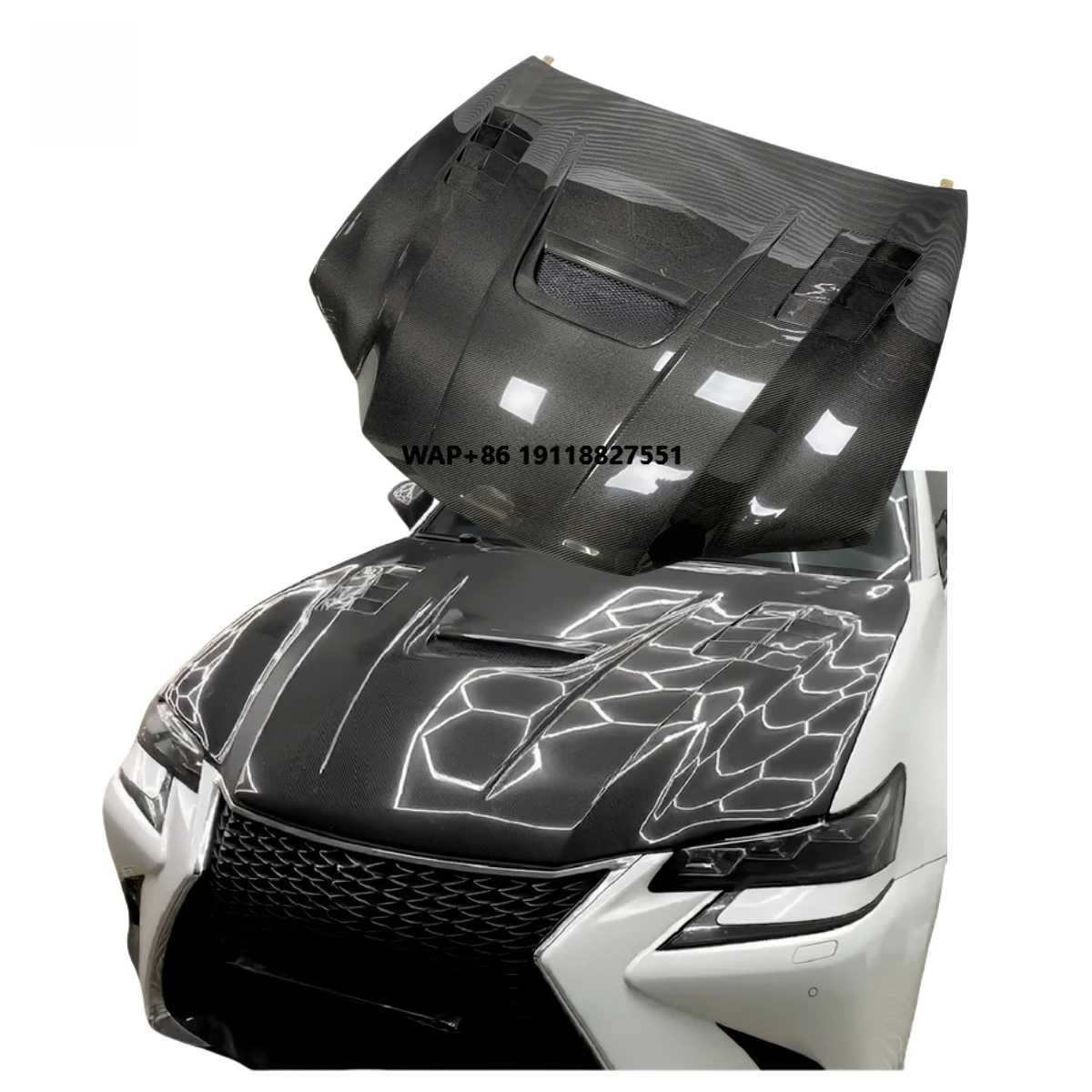 

For Fits 2012-2021 GS200T GS250 GS300 GS350 GS40 GS450H Upgrade Modified Rcf Style Drilled Hood Body Kit