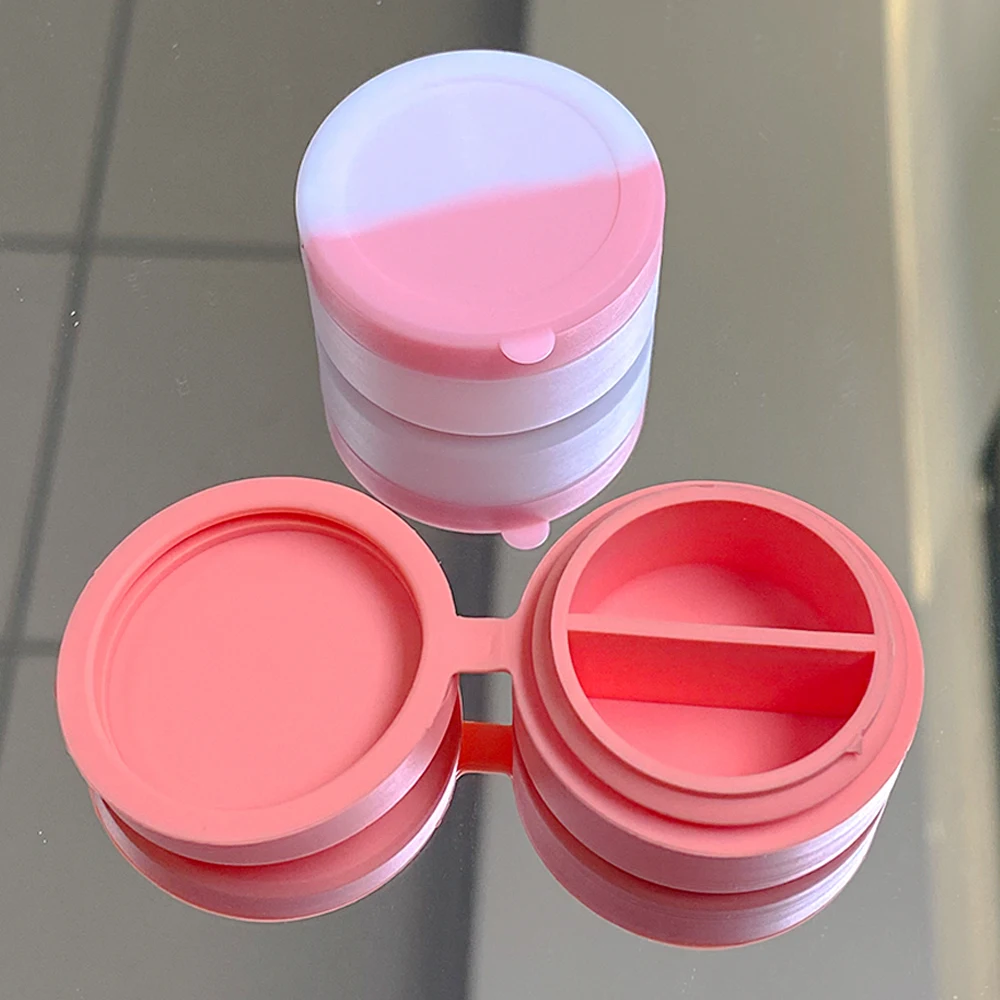 2/10/50Pcs Nonstick Silicone Jar 7ml/10ml Oil Barrel Case Cosmetic Container Bottle Wax Jars Makeup Storage Box For Smoking