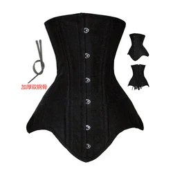 Dames Katoenen Dubbelstalen Taille-Cincher Met Bont En Crotch Wrap Court Corset Trimmer Riem Verstelbare Buik Plooi Gordel Buik Con