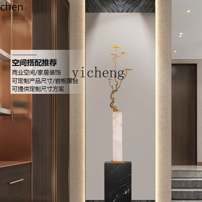 YFY  new Chinese style lucky welcome pine living room entrance niche cabinet slender ornament