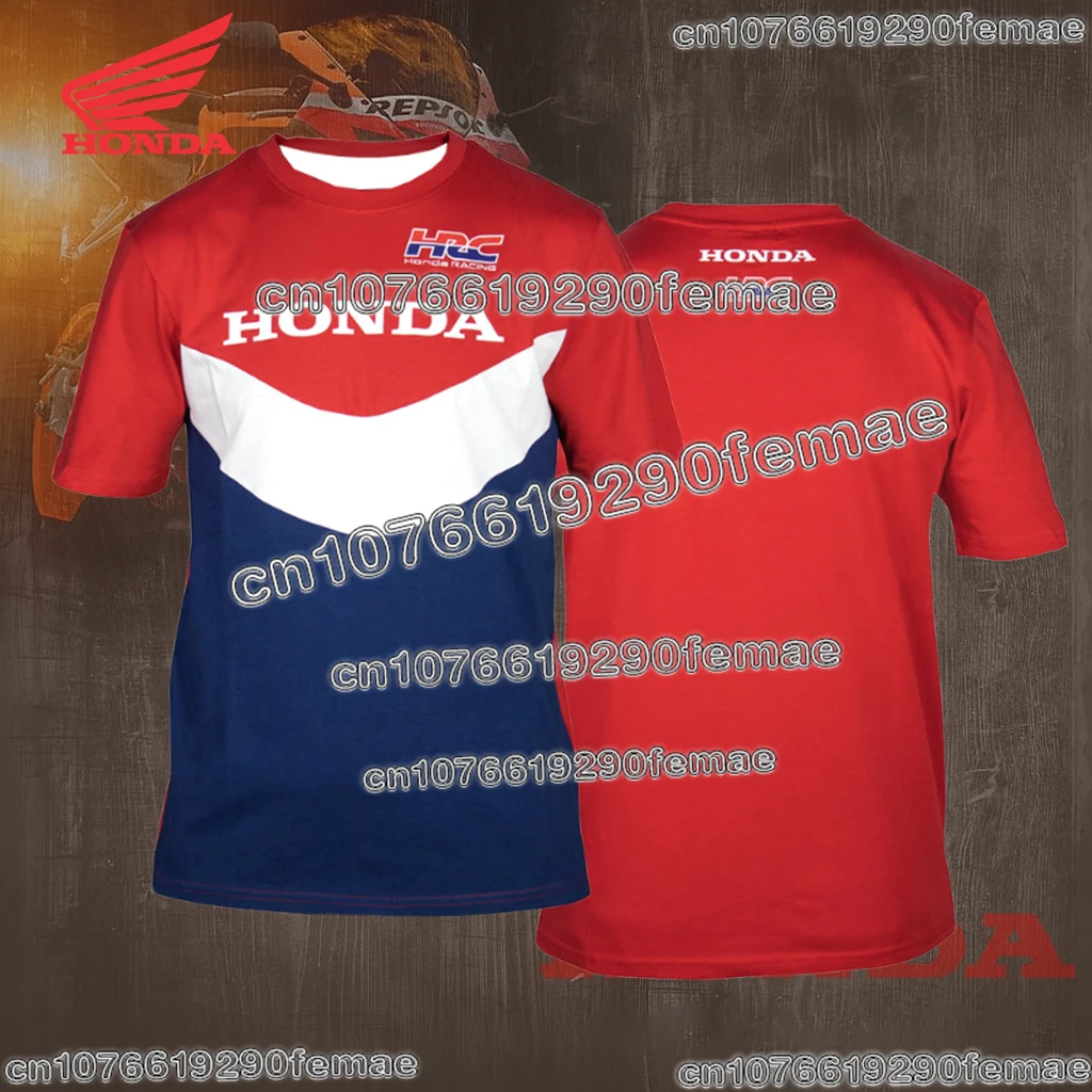 تي شيرت Honda Motorcycle Racing Team تي شيرت صيفي بأكمام قصيرة سريع الجفاف وجيد التهوية لعشاق ركوب الدراجات اليومي