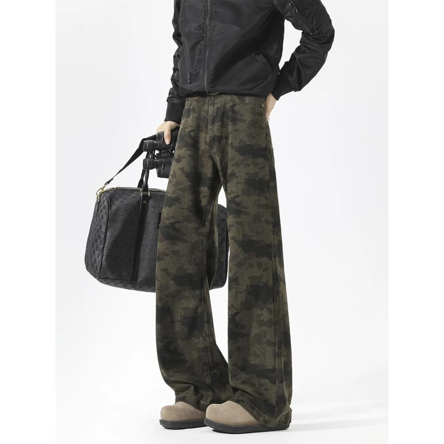 

2026 Spring High Street Camouflage Overalls Men's Loose Retro Cleanfit Straight Versatile Casual Trousers