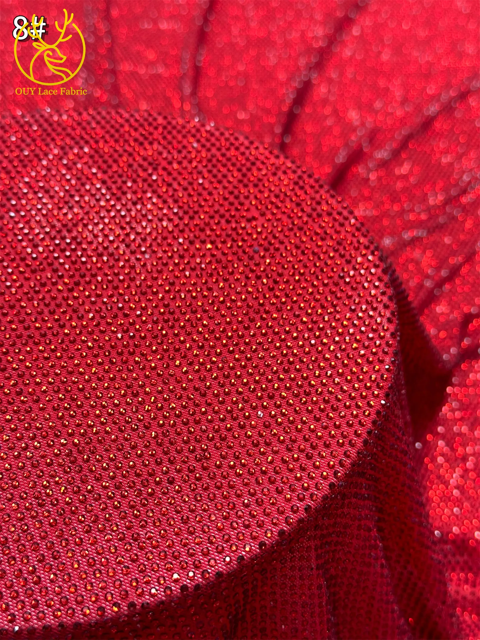 Luxuriöser Glas-Strass-Spitzenstoff im afrikanischen Stil, 2026 französischer und nigerianischer Stretch-Spitzenstoff, Party-Kleid, in 1 Yard genäht. – Detail 15