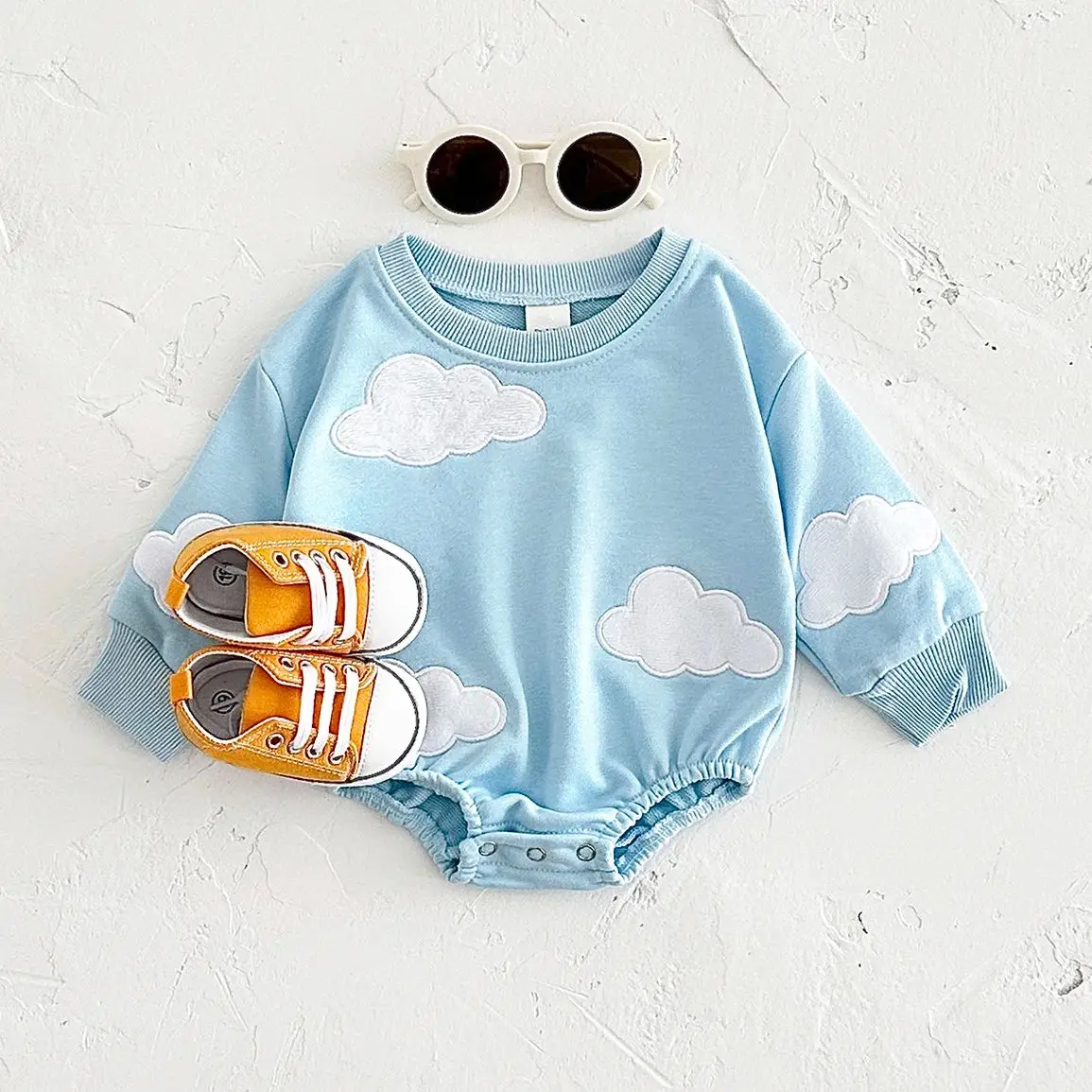 0-18M Fall Baby Clothes Newborn Baby Boy Unisex Cute Cloud Bubble Romper Infant Babies Clothes Long Sleeve Flower Bodysuits