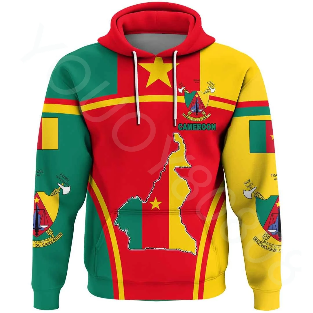 

Mens Sweatshirts 3D Printed African Clothing Cameroon Events Flag Zip Hoodie Retro Harajuku Casual Sportswear Sweatshirts