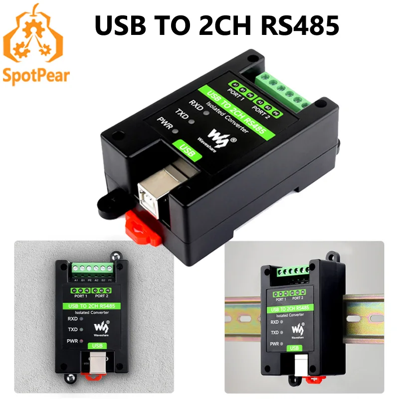 Konwerter Waveshare USB na RS485 2CH Izolowany konwerter klasy FT2232HL