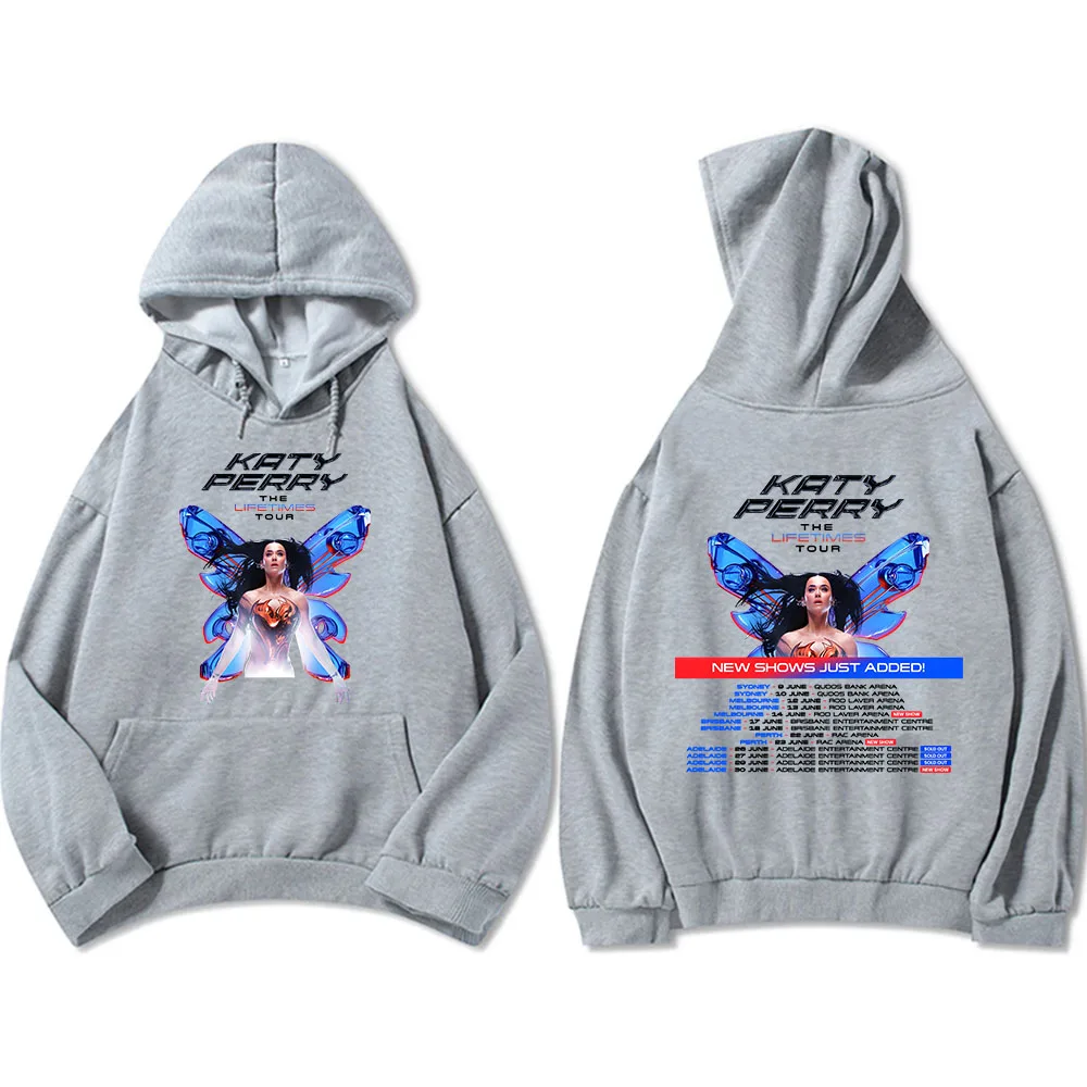 The Lifetimes Tour Katy-Perry Graphic Hoodies Australia June 2025 Album Sweatshirts Casual Men Women Loose Y2K Pullovers Autumn