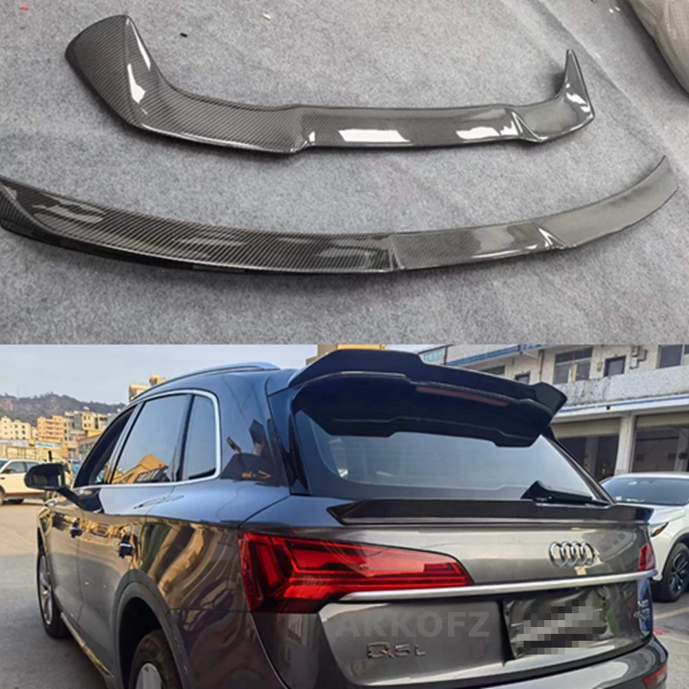

v Style For Audi Q5 Q5L Spoiler 2019 2020 2021 2022 High Quality Carbon fiber Car Rear Middle Spoiler Accessories Body Kit