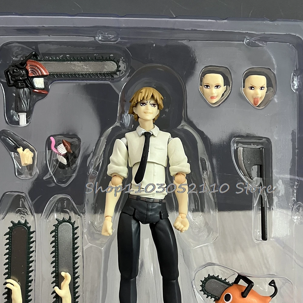 Figma 586 بالمنشار رجل عمل الشكل SHF Denji كاتانا رجل أنيمي نموذج دمية تمثال مشترك المنقولة فيلم اللعب الهدايا
