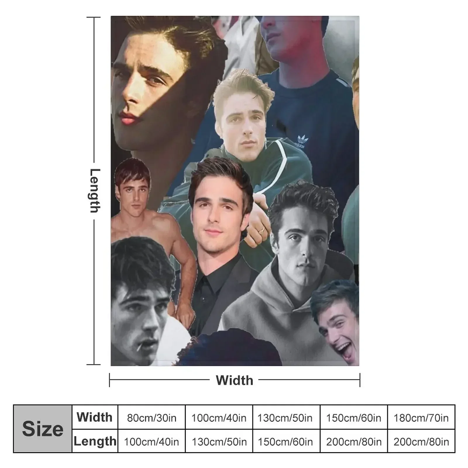 jacob elordi collage Throw Blanket Soft Soft Beds Custom wednesday Blankets