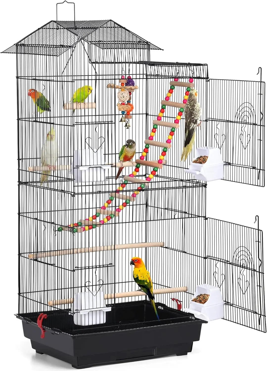 

Yaheetech 39inch Roof Top Large Flight Parrot Bird Cage for Small Quaker Parrot Cockatiel Sun Parakeet Green Cheek Conure Budgie