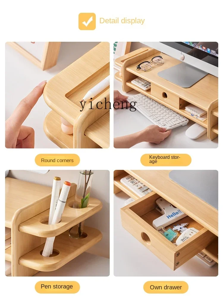 XL Desktop Computer Riser Monitor Screen Base Support Rack Pad Storage Rack