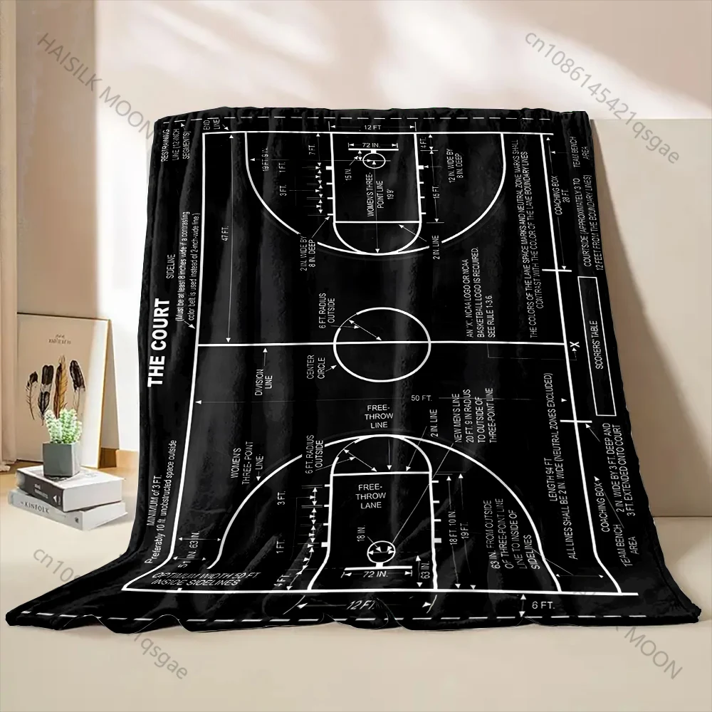 

Плед с принтом баскетбольных мячей, 1 шт., теплый, мягкий, пушистый, для детей и взрослых, для дивана, кровати, дома, путешествий, кемпинга